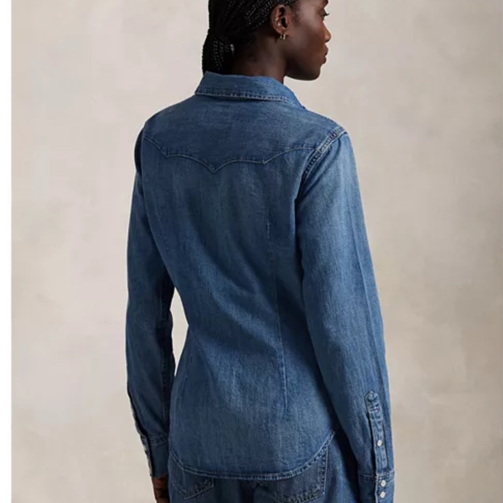 Diesel Blue Denim Jean Jacket with Contrast Stitching - Picture 4 of 4